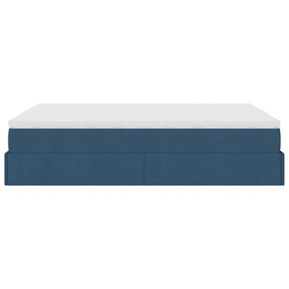 vidaXL Ottoman-Bett mit Matratze Blau 140x200 cm Stoff