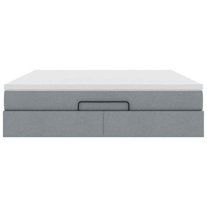 vidaXL Ottoman-Bett mit Matratze Hellgrau 160x200 cm Stoff