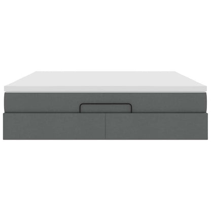 vidaXL Ottoman-Bett mit Matratze Dunkelgrau 160x200 cm Stoff