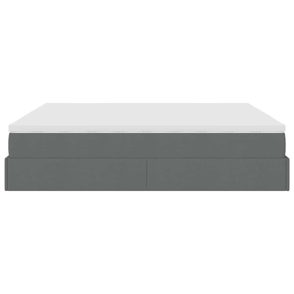 vidaXL Ottoman-Bett mit Matratze Dunkelgrau 160x200 cm Stoff