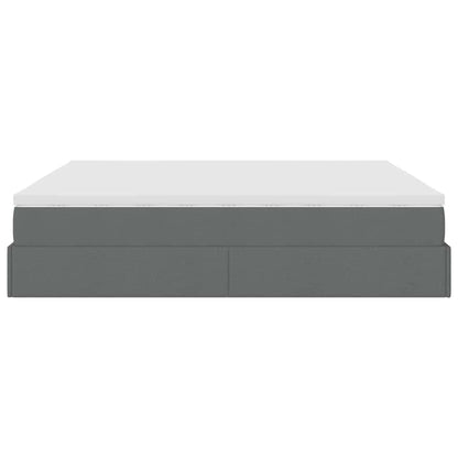 vidaXL Ottoman-Bett mit Matratze Dunkelgrau 160x200 cm Stoff