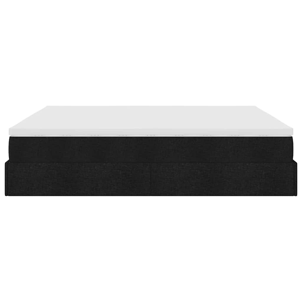 Ottoman-Bett mit Matratze Schwarz 160x200 cm Stoff