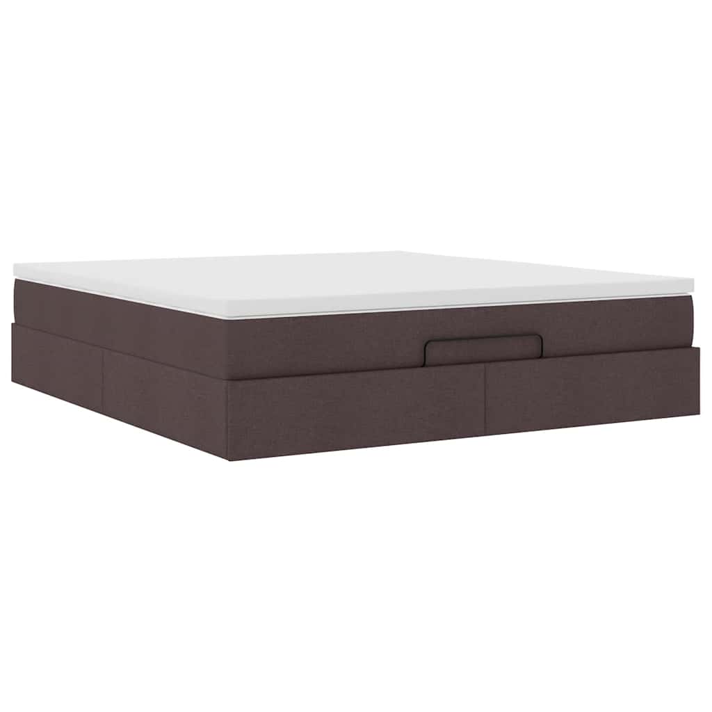 vidaXL Ottoman-Bett mit Matratze Dunkelbraun 160x200 cm Stoff