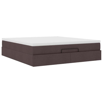 vidaXL Ottoman-Bett mit Matratze Dunkelbraun 160x200 cm Stoff
