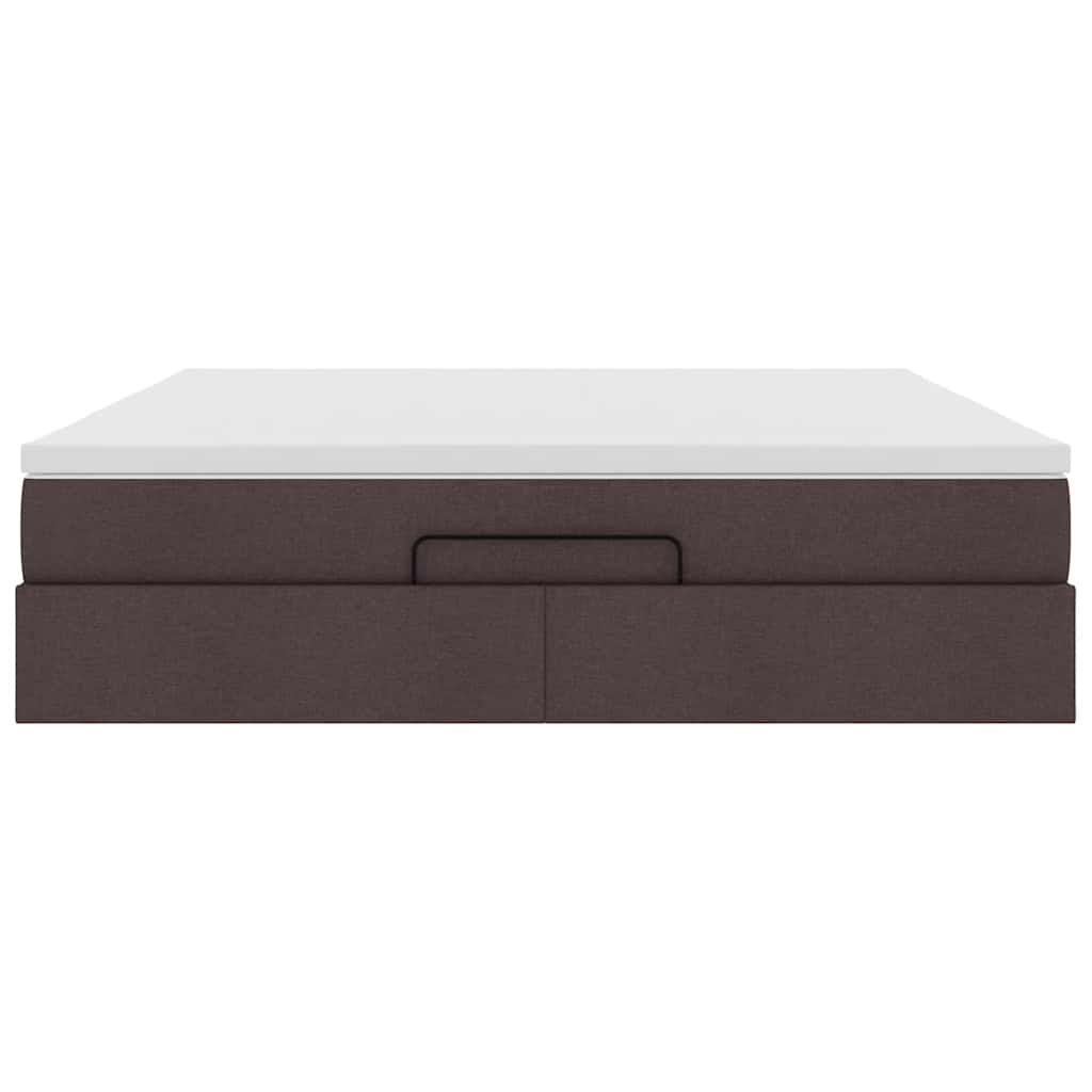 vidaXL Ottoman-Bett mit Matratze Dunkelbraun 160x200 cm Stoff