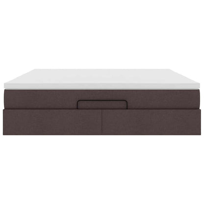 vidaXL Ottoman-Bett mit Matratze Dunkelbraun 160x200 cm Stoff