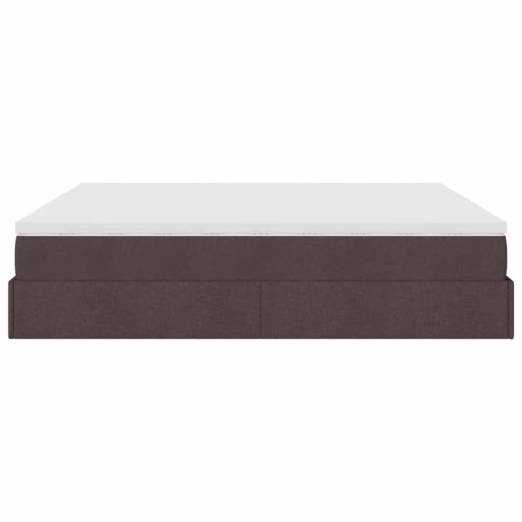 vidaXL Ottoman-Bett mit Matratze Dunkelbraun 160x200 cm Stoff