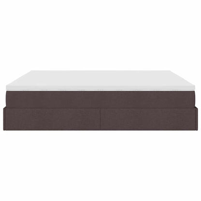 vidaXL Ottoman-Bett mit Matratze Dunkelbraun 160x200 cm Stoff