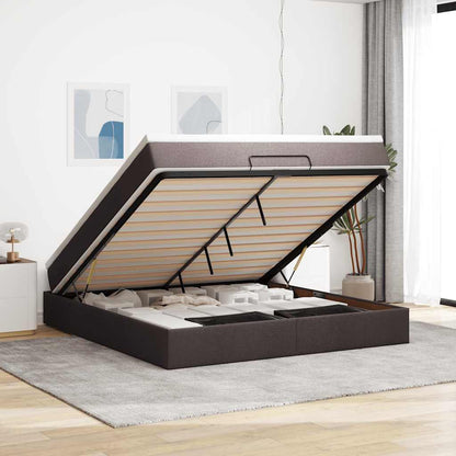 vidaXL Ottoman-Bett mit Matratze Dunkelbraun 160x200 cm Stoff