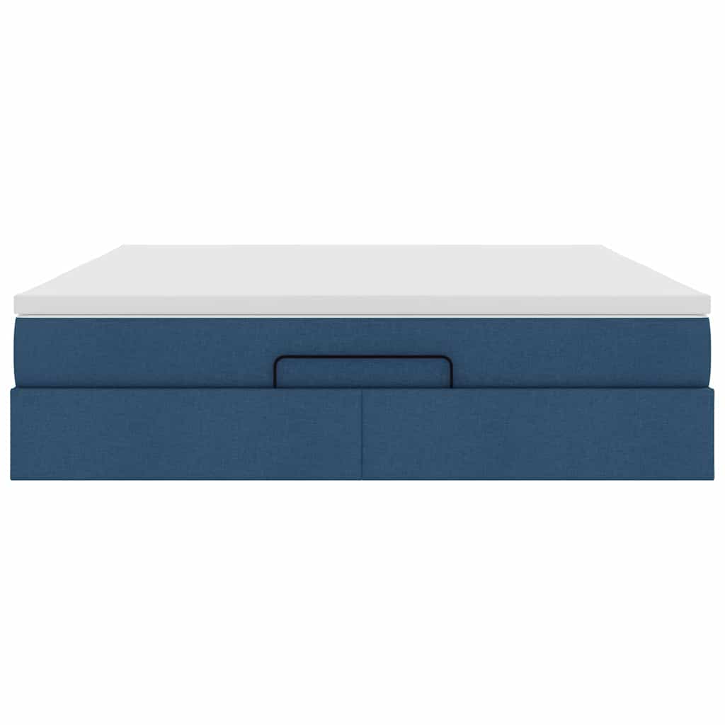 vidaXL Ottoman-Bett mit Matratze Blau 160x200 cm Stoff