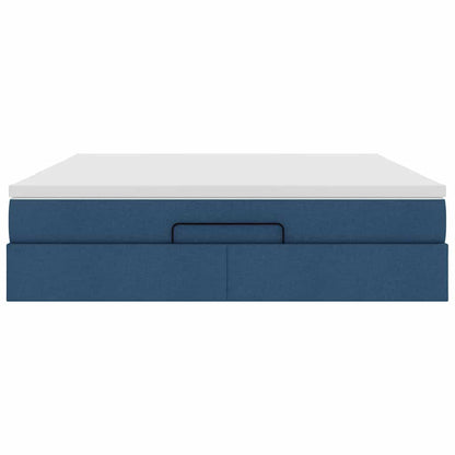 vidaXL Ottoman-Bett mit Matratze Blau 160x200 cm Stoff