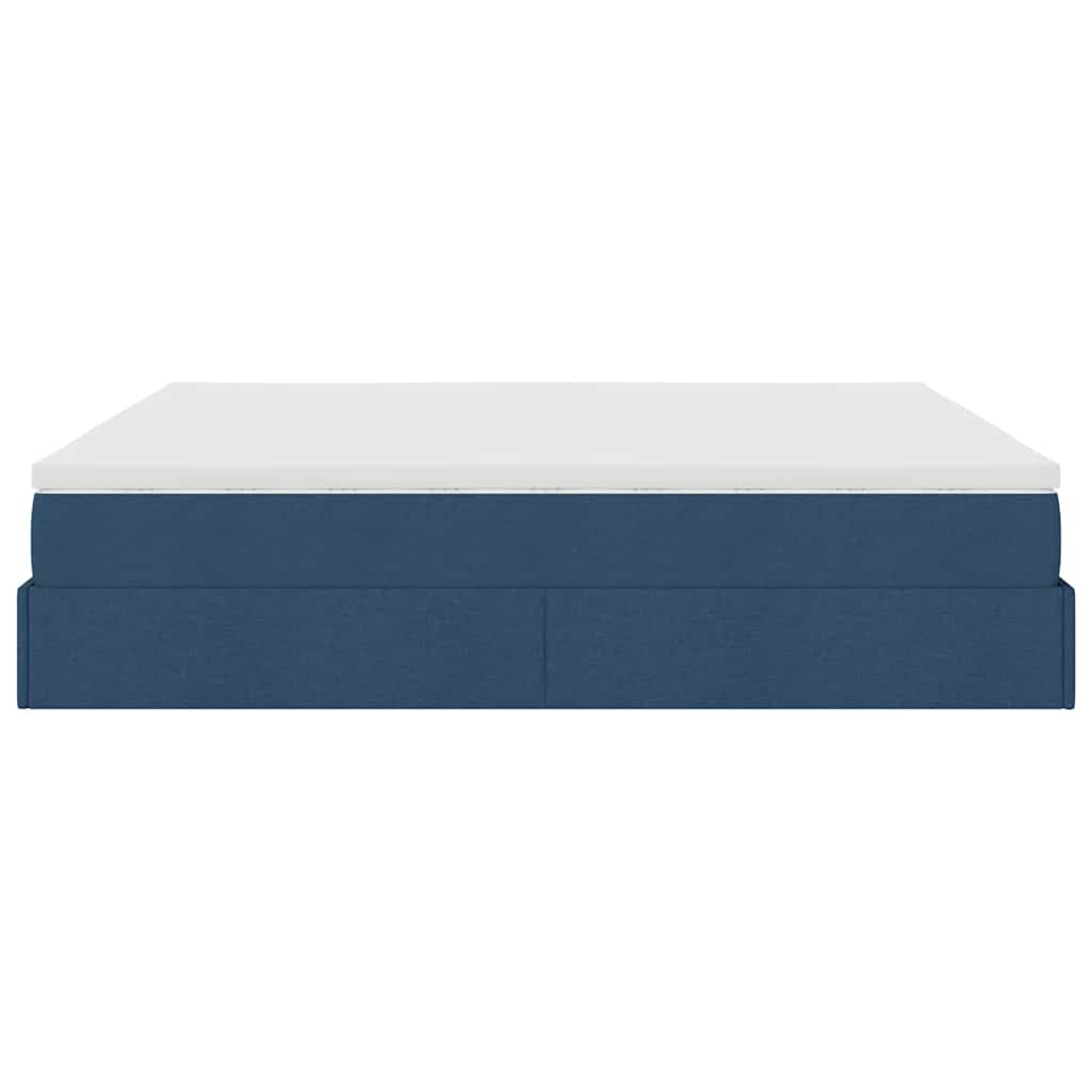 vidaXL Ottoman-Bett mit Matratze Blau 160x200 cm Stoff