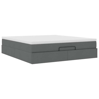vidaXL Ottoman-Bett mit Matratze Dunkelgrau 180x200 cm Stoff