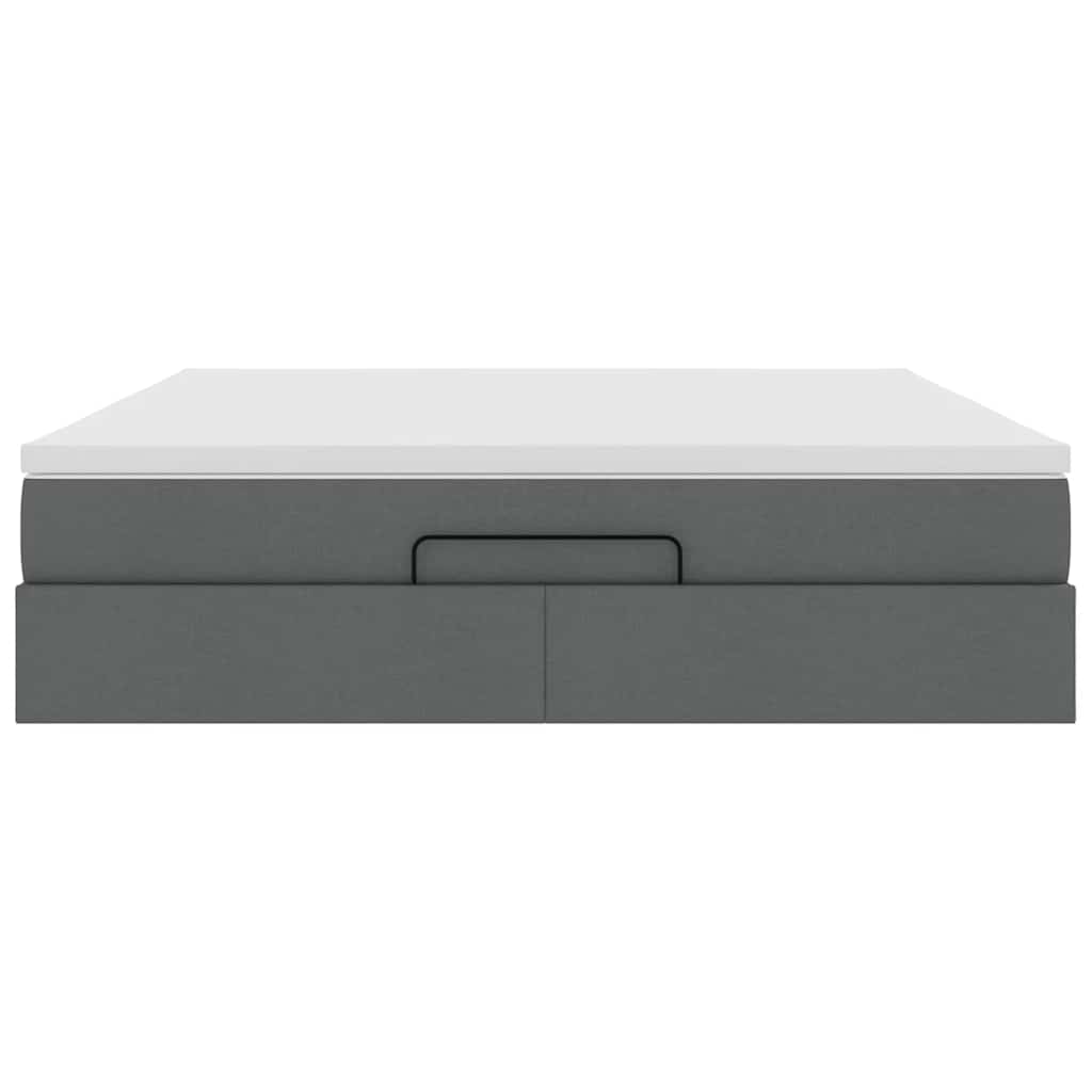 vidaXL Ottoman-Bett mit Matratze Dunkelgrau 180x200 cm Stoff