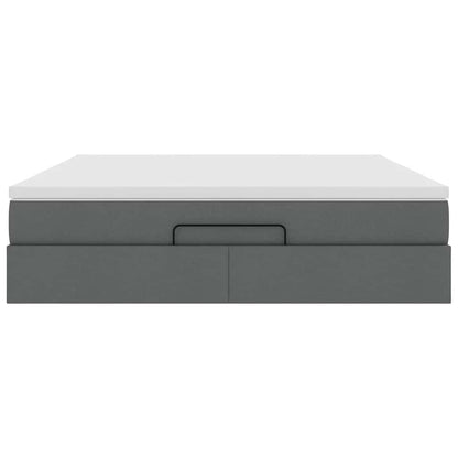 vidaXL Ottoman-Bett mit Matratze Dunkelgrau 180x200 cm Stoff