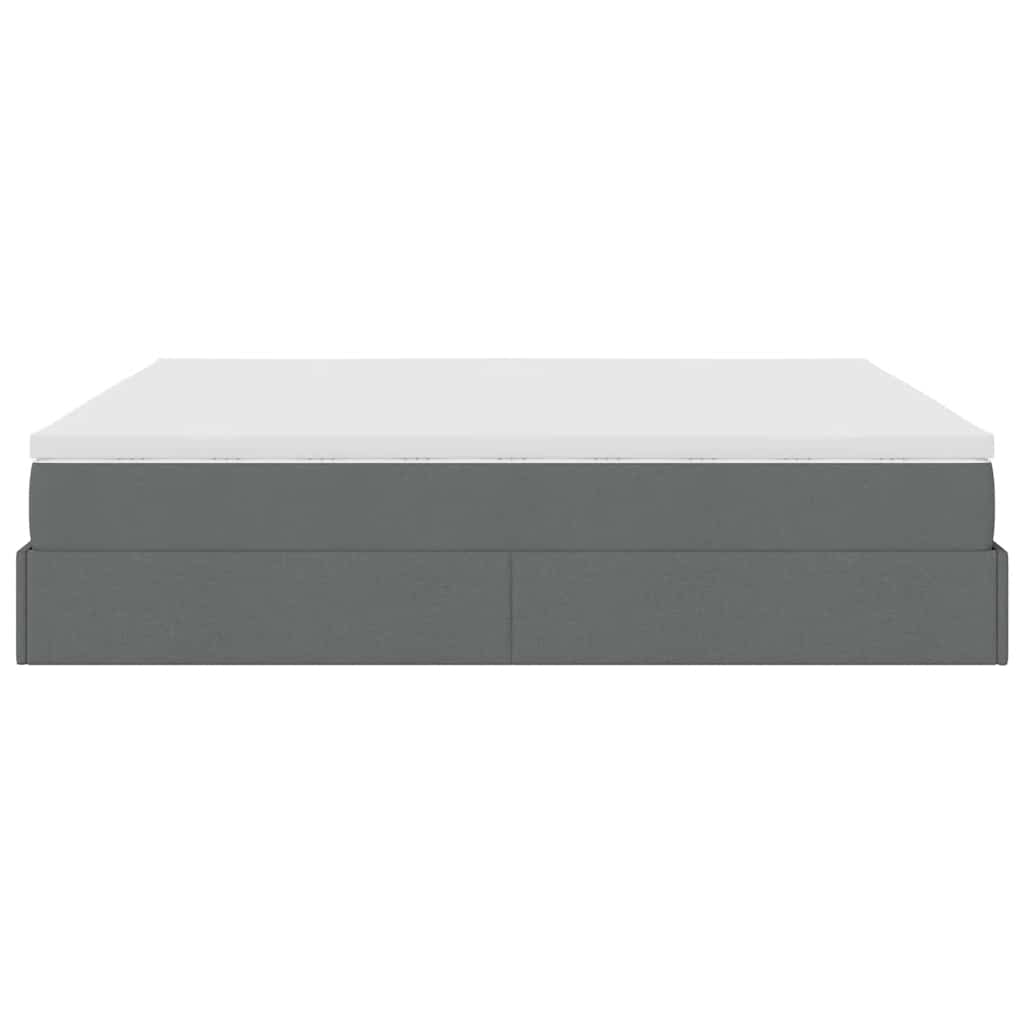 vidaXL Ottoman-Bett mit Matratze Dunkelgrau 180x200 cm Stoff