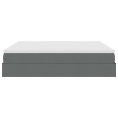 vidaXL Ottoman-Bett mit Matratze Dunkelgrau 180x200 cm Stoff