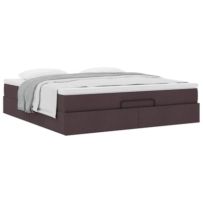 vidaXL Ottoman-Bett mit Matratze Dunkelbraun 180x200 cm Stoff