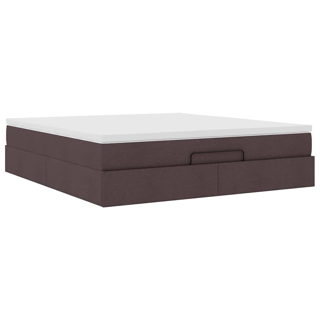 vidaXL Ottoman-Bett mit Matratze Dunkelbraun 180x200 cm Stoff
