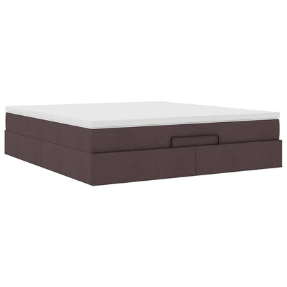 vidaXL Ottoman-Bett mit Matratze Dunkelbraun 180x200 cm Stoff
