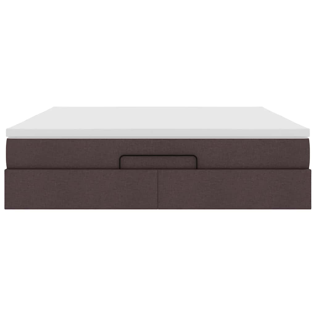 vidaXL Ottoman-Bett mit Matratze Dunkelbraun 180x200 cm Stoff
