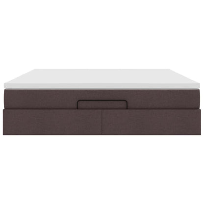 vidaXL Ottoman-Bett mit Matratze Dunkelbraun 180x200 cm Stoff