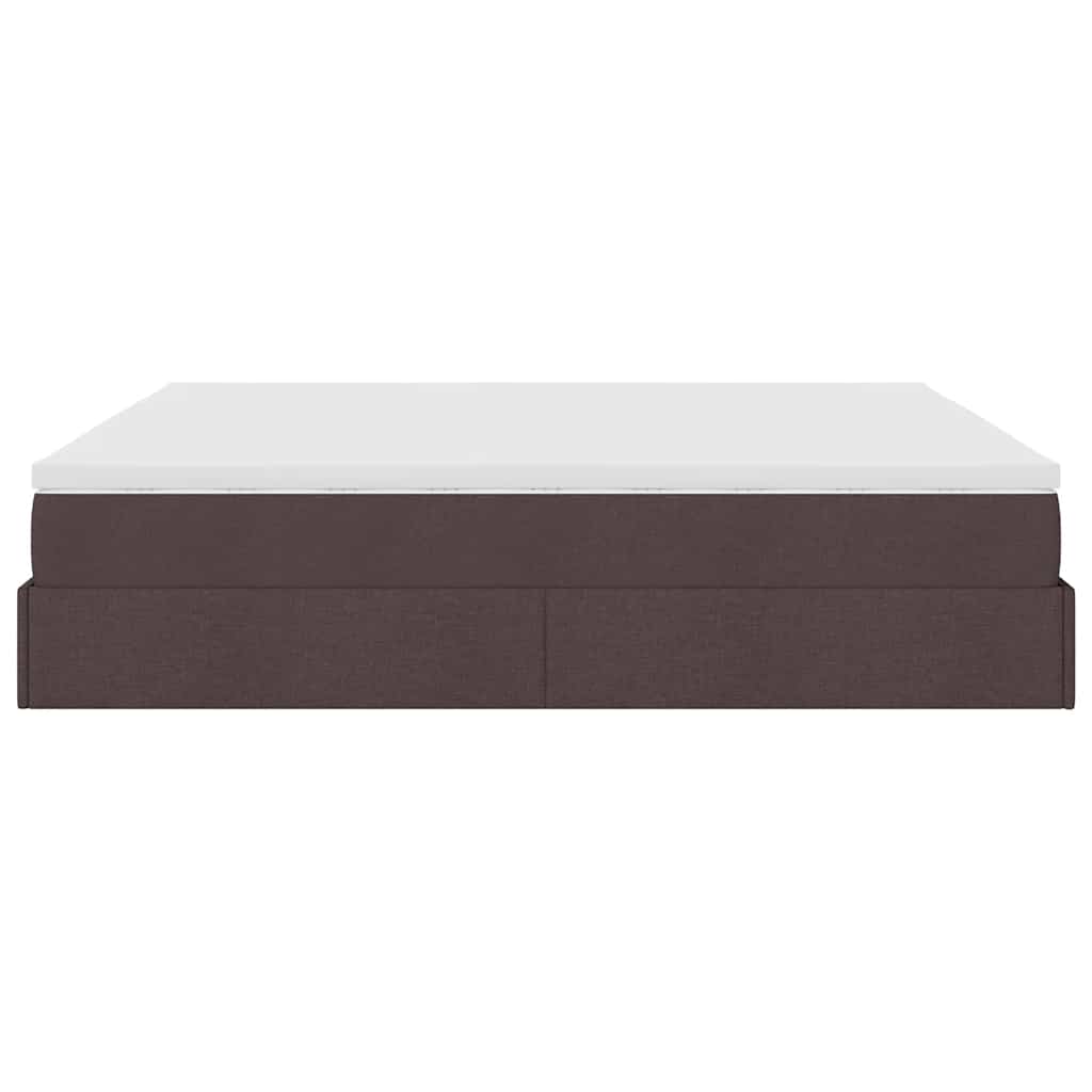 vidaXL Ottoman-Bett mit Matratze Dunkelbraun 180x200 cm Stoff