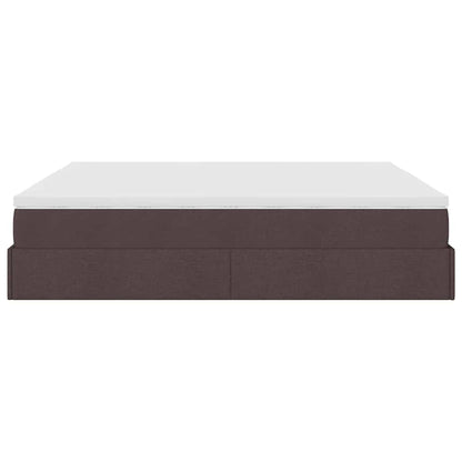 vidaXL Ottoman-Bett mit Matratze Dunkelbraun 180x200 cm Stoff