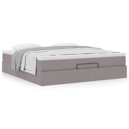 vidaXL Ottoman-Bett mit Matratze Taupe 180x200 cm Stoff