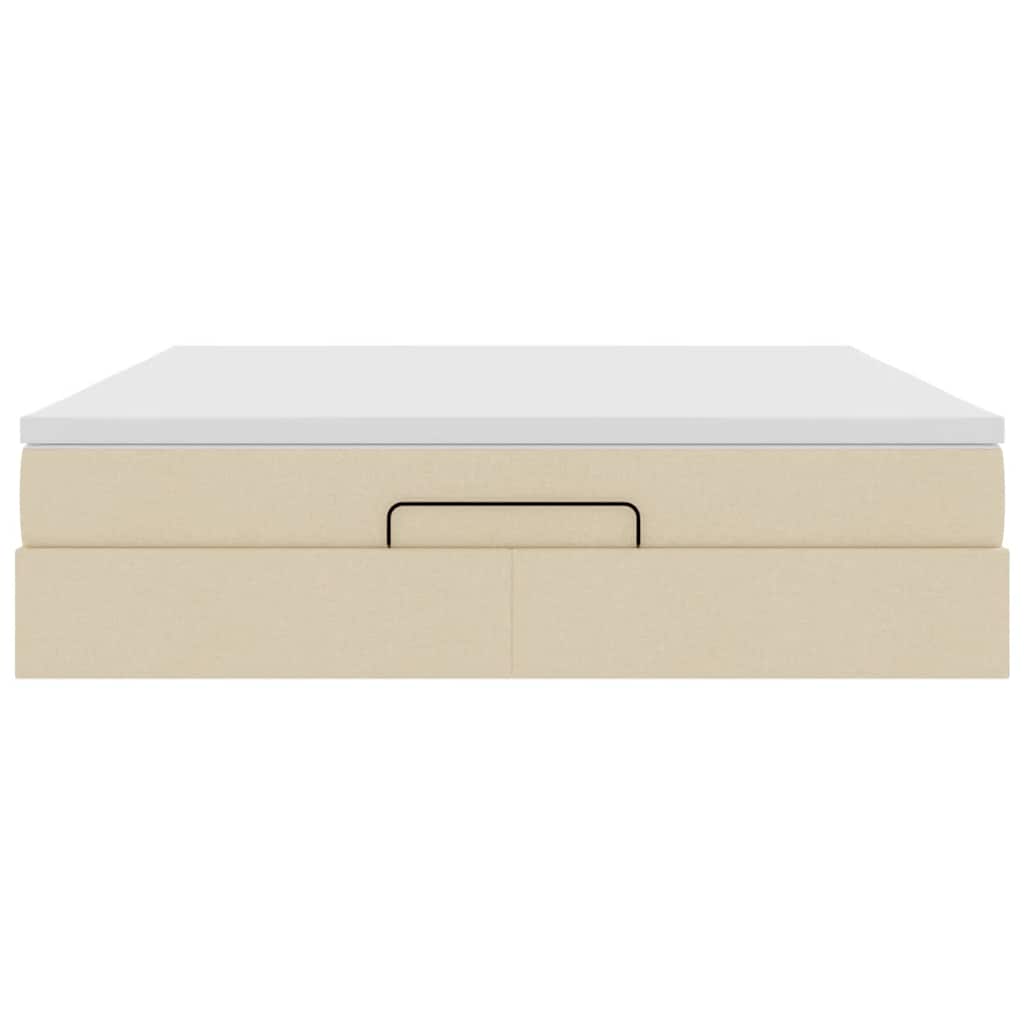 Ottoman-Bett mit Matratze Creme 180x200 cm Stoff