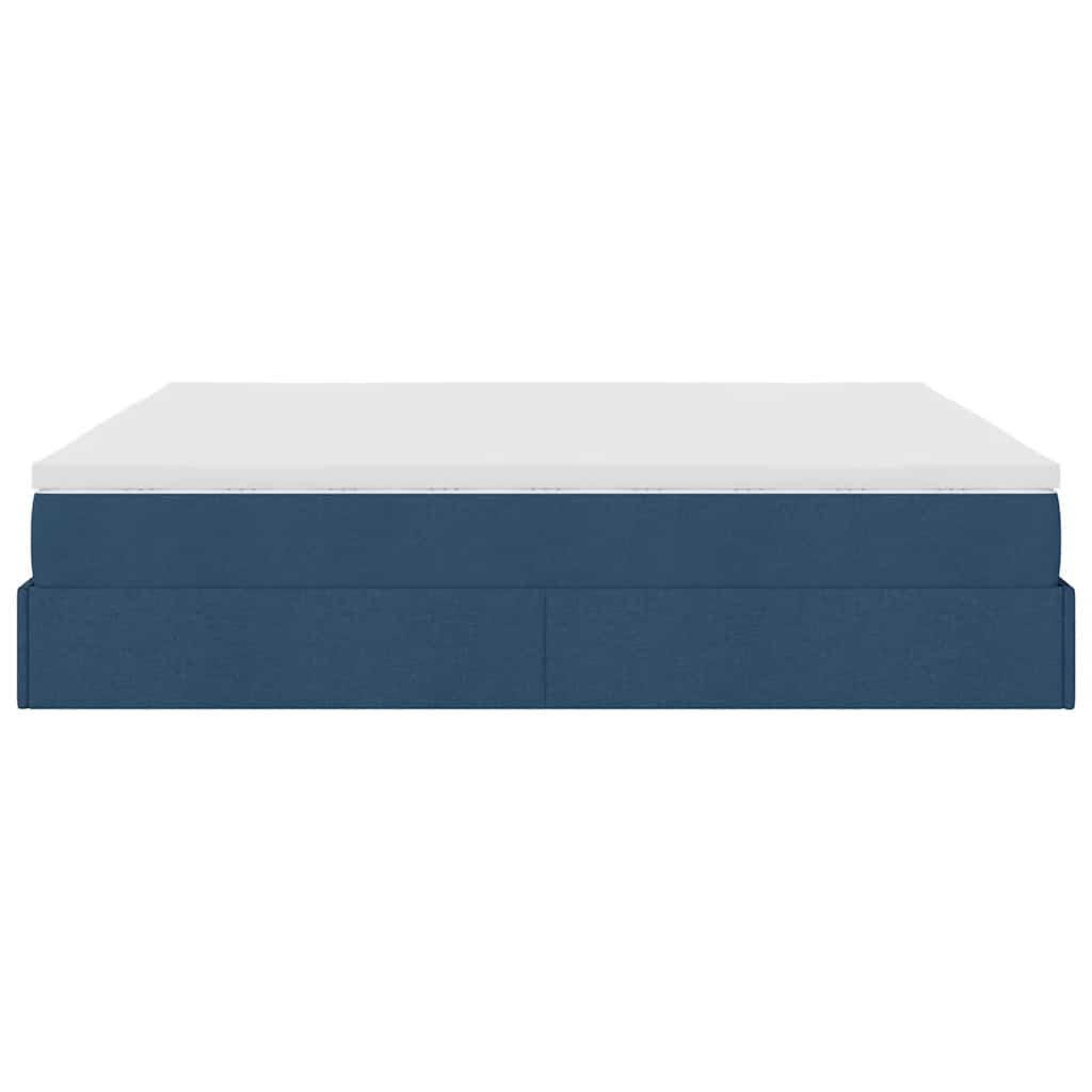 vidaXL Ottoman-Bett mit Matratze Blau 180x200 cm Stoff
