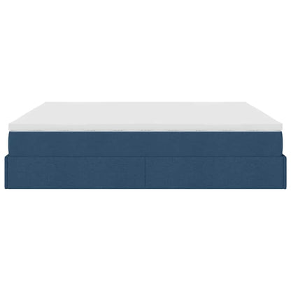 vidaXL Ottoman-Bett mit Matratze Blau 180x200 cm Stoff