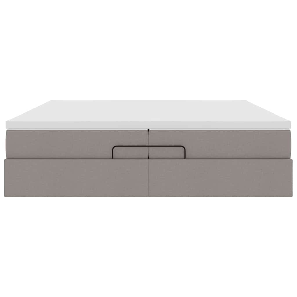vidaXL Ottoman-Bett mit Matratzen Taupe 200x200 cm Stoff