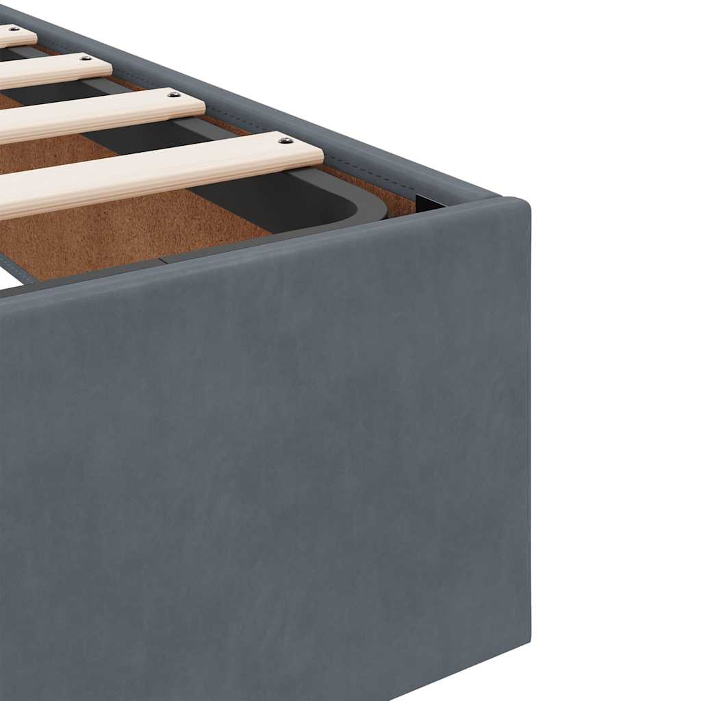 vidaXL Lit ottoman avec matelas gris foncé 80x200 cm velours