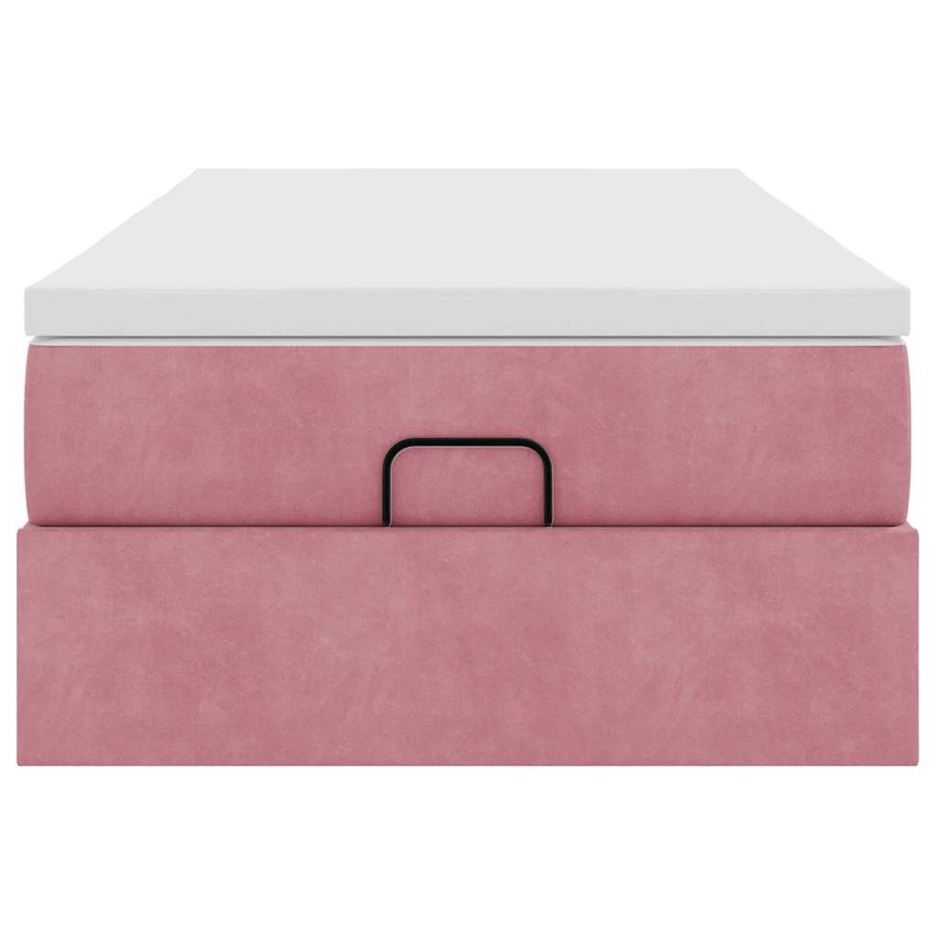 vidaXL Ottoman-Bett mit Matratze Rosa 80x200 cm Samt