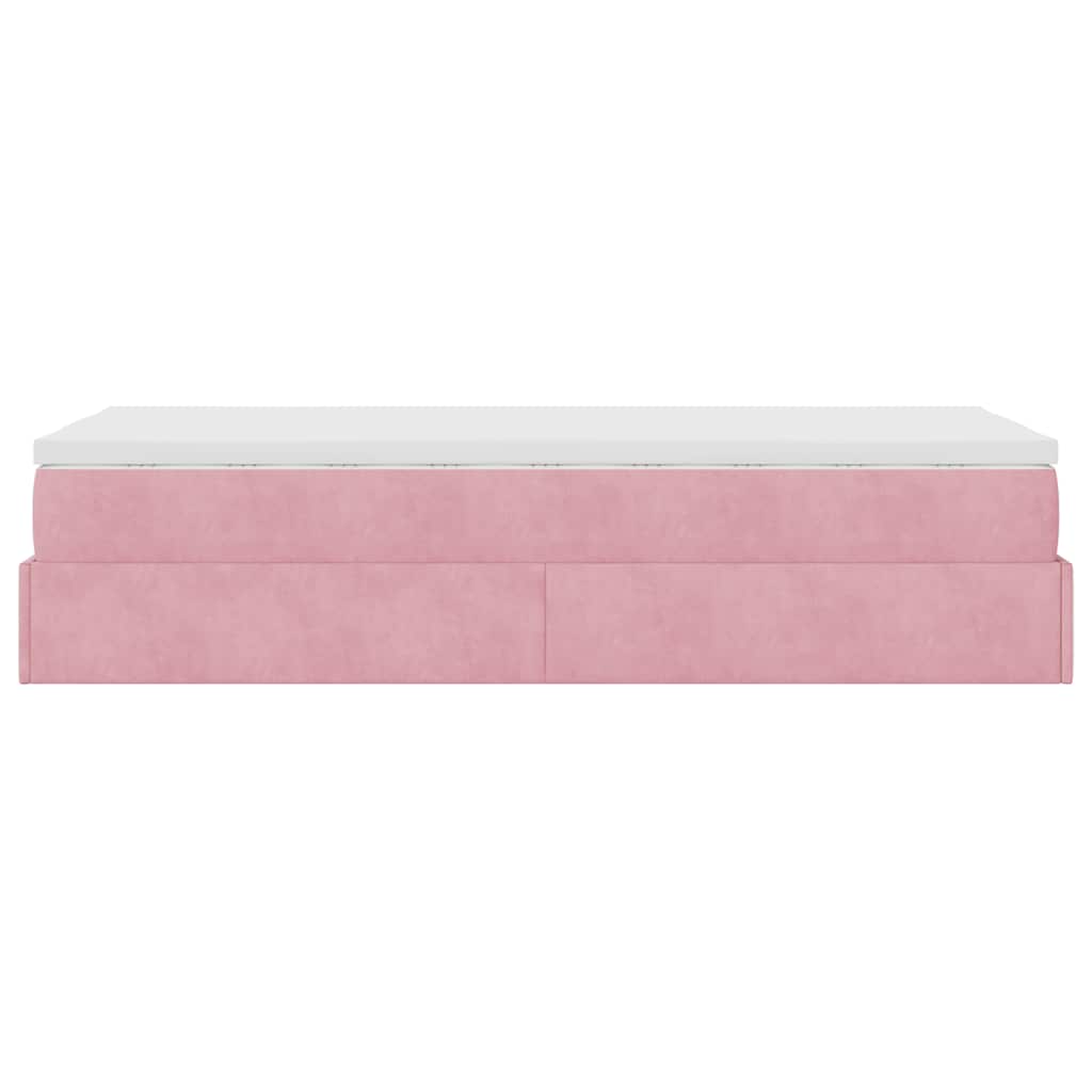 vidaXL Ottoman-Bett mit Matratze Rosa 80x200 cm Samt