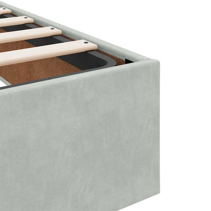 vidaXL Ottoman-Bett mit Matratze Hellgrau 90x190 cm Samt