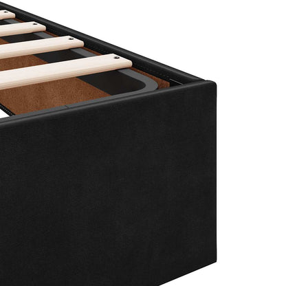 vidaXL Ottoman-Bett mit Matratze Schwarz 90x190 cm Samt