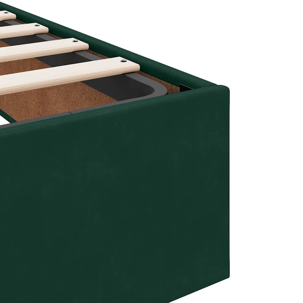 vidaXL Ottoman-Bett mit Matratze Dunkelgrün 90x190 cm Samt