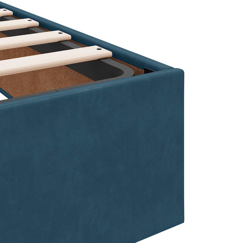 vidaXL Ottoman-Bett mit Matratze Dunkelblau 90x190 cm Samt