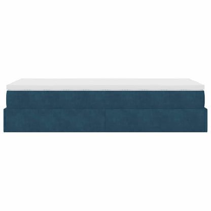 Ottoman-Bett mit Matratze Dunkelblau 90x190 cm Samt