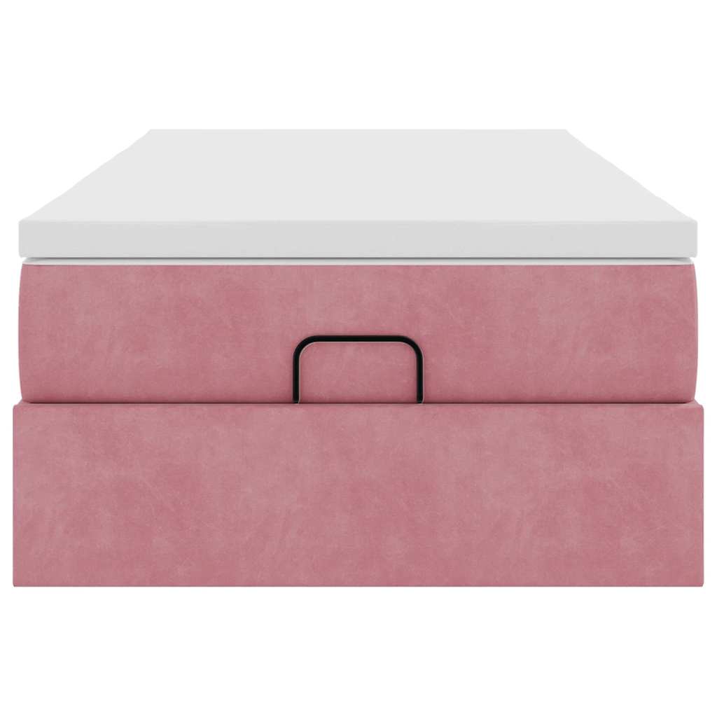 vidaXL Ottoman-Bett mit Matratze Rosa 90x190 cm Samt