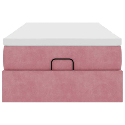 vidaXL Ottoman-Bett mit Matratze Rosa 90x190 cm Samt