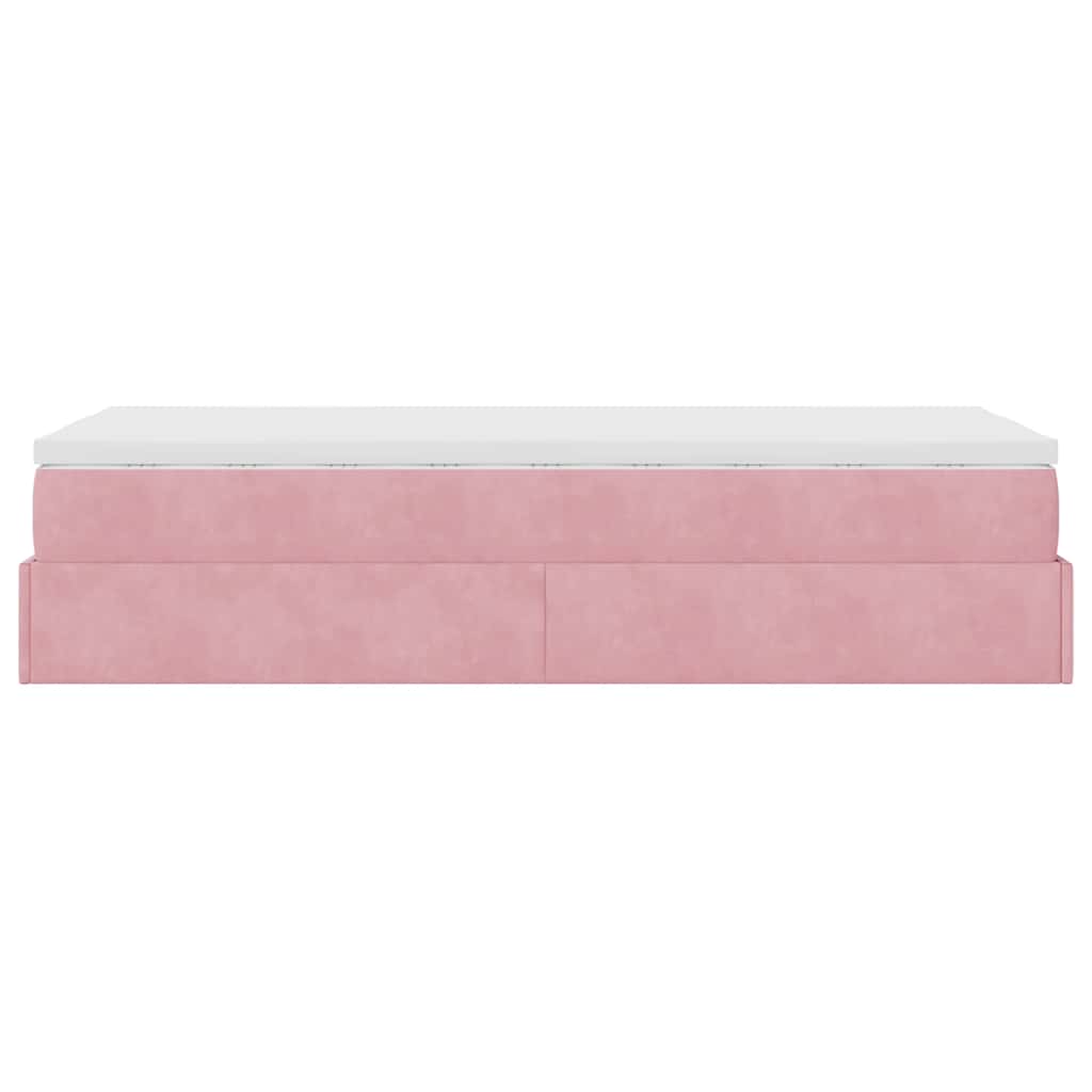 vidaXL Ottoman-Bett mit Matratze Rosa 90x190 cm Samt