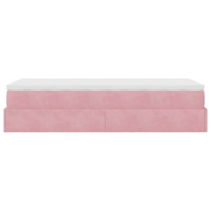 vidaXL Ottoman-Bett mit Matratze Rosa 90x190 cm Samt