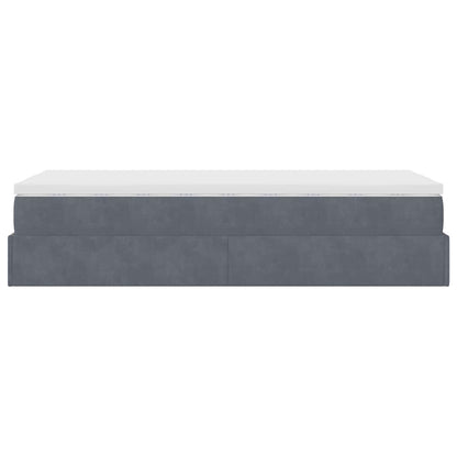 Ottoman-Bett mit Matratze Dunkelgrau 100x200 cm Samt