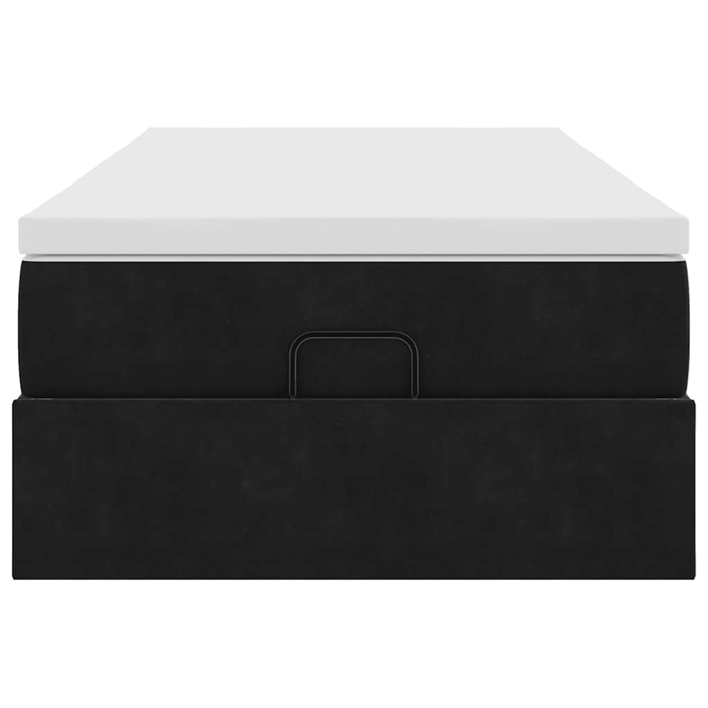 vidaXL Ottoman-Bett mit Matratze Schwarz 100x200 cm Samt