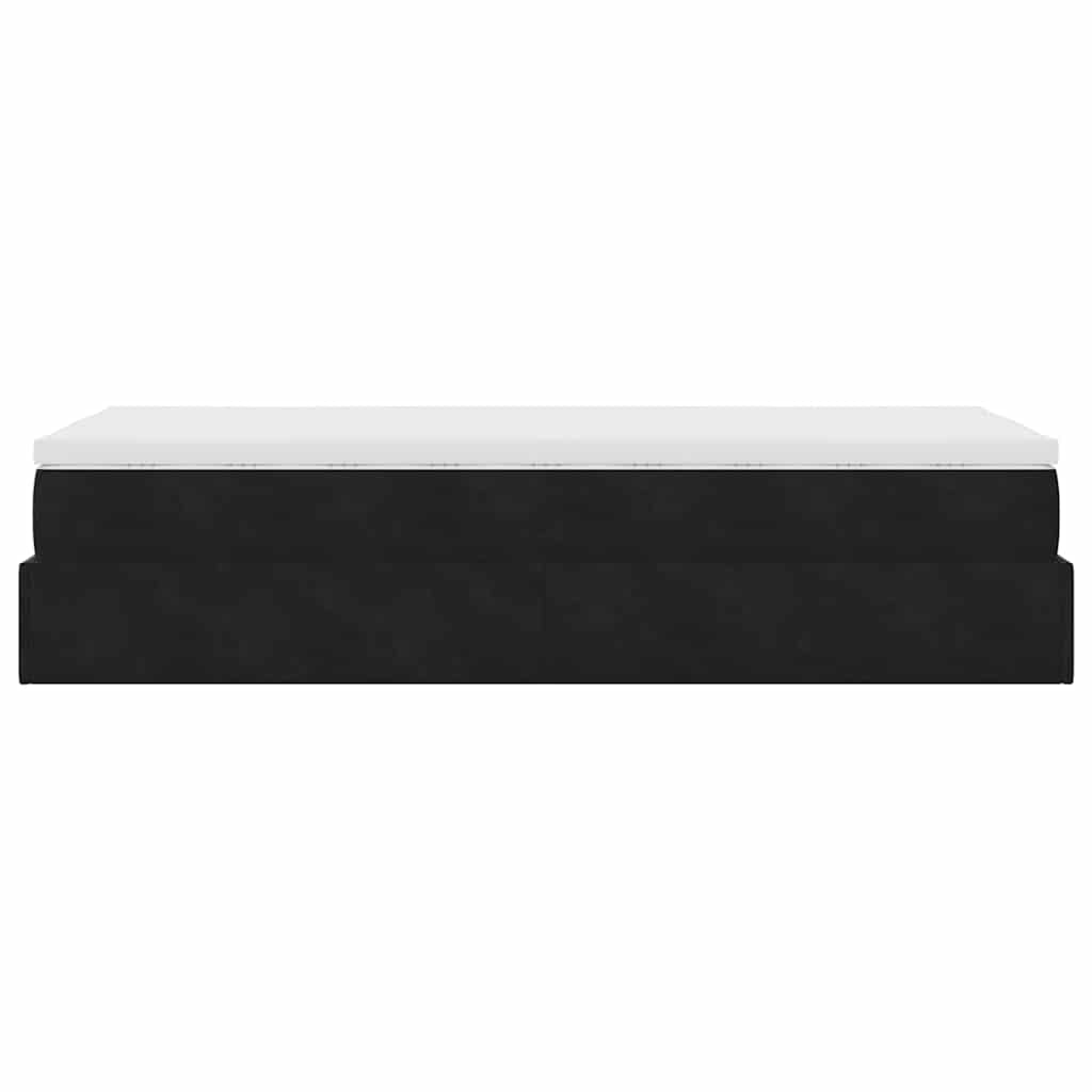 vidaXL Ottoman-Bett mit Matratze Schwarz 100x200 cm Samt