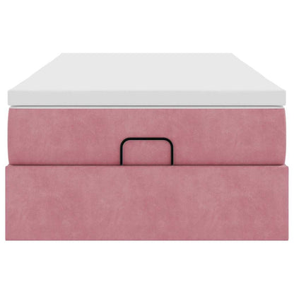 vidaXL Lit ottoman avec matelas Velours rose 100x200 cm