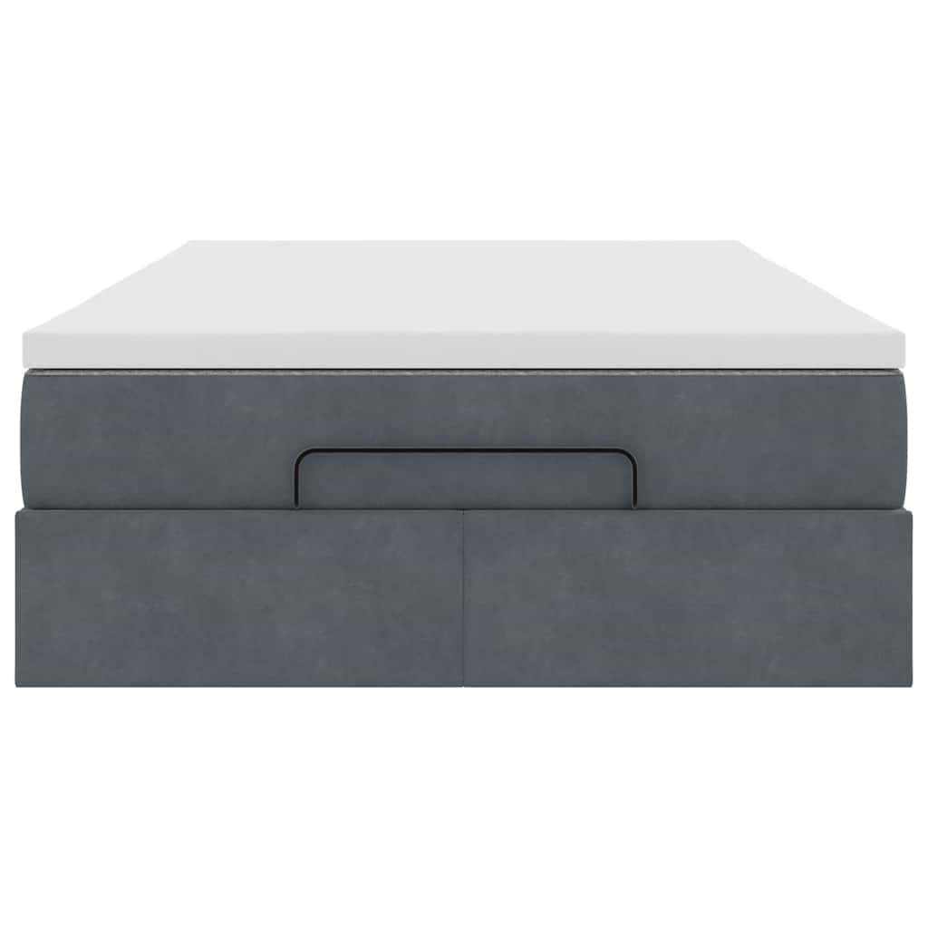 vidaXL Ottoman-Bett mit Matratze Dunkelgrau 120x190 cm Samt